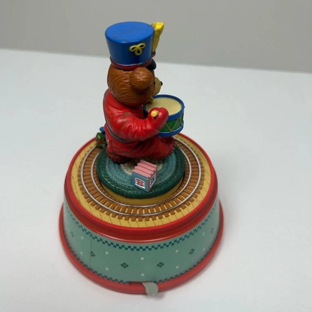 Vintage Enesco 1988 Small World Of Music Little Drummer Bear Music Bear Box